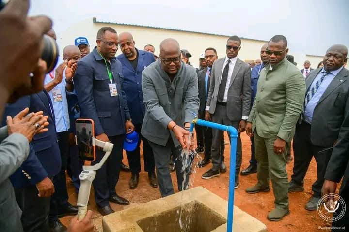 RDC-Kamina : Félix Tshisekedi inaugure l’usine de traitement d’eau de Lovoy et met fin à 50 ans de pénurie